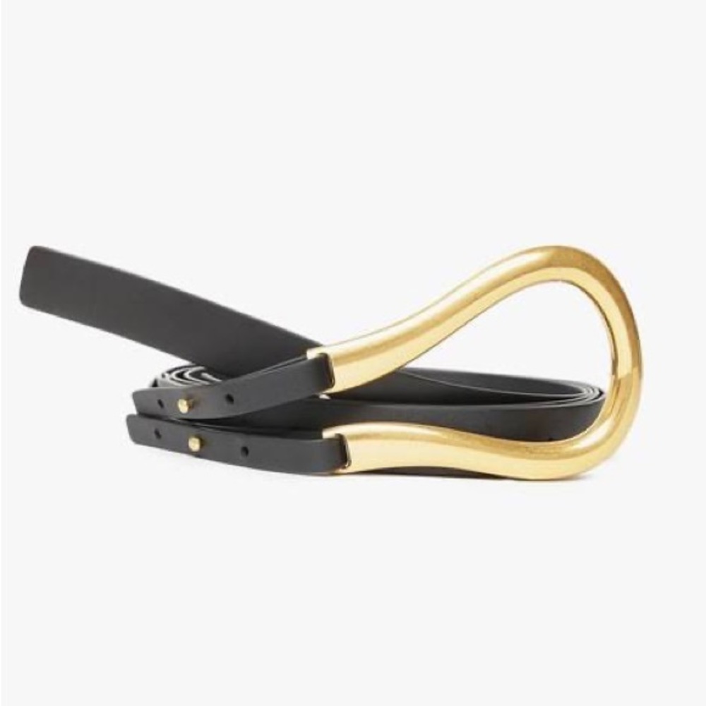 NWT AUTHENTIC Bottega Veneta Horseshoe Buckle Double Strap Leather Belt $950